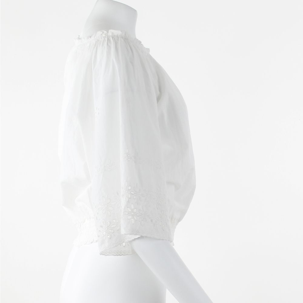 Single Thread Eyelet Off-the-Shoulder Top - Picture 5 of 5